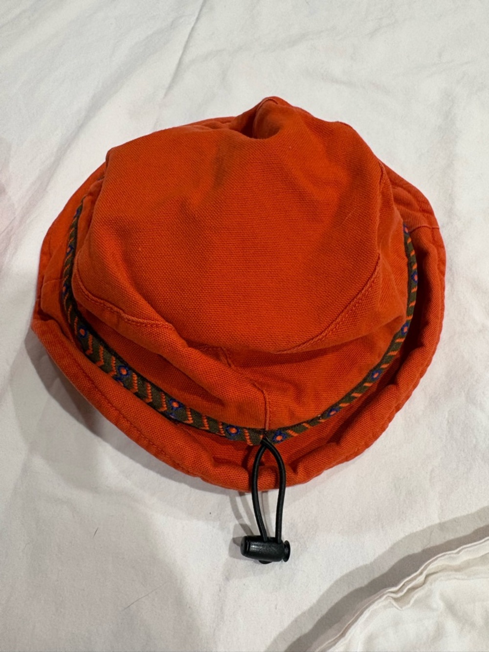 Gymboree Orange Kids Bucket Hat with Patterned Trim